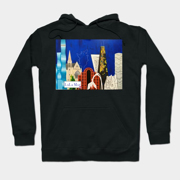 Chicago Architectural Menagerie Hoodie by LaLaMay